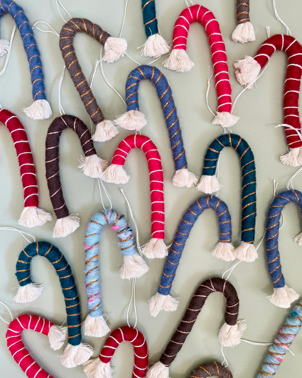 Julestokke i blå med guldtråd – sæt med 2 stk. - Billede 3