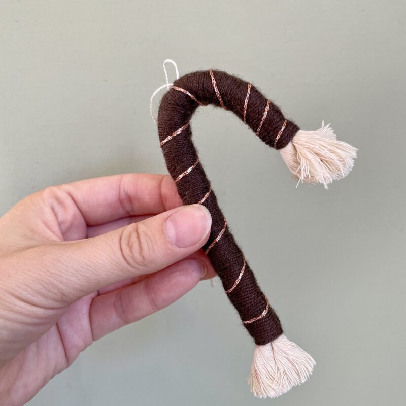 Julestokke i brun med rose gold striber – sæt med 2 stk.