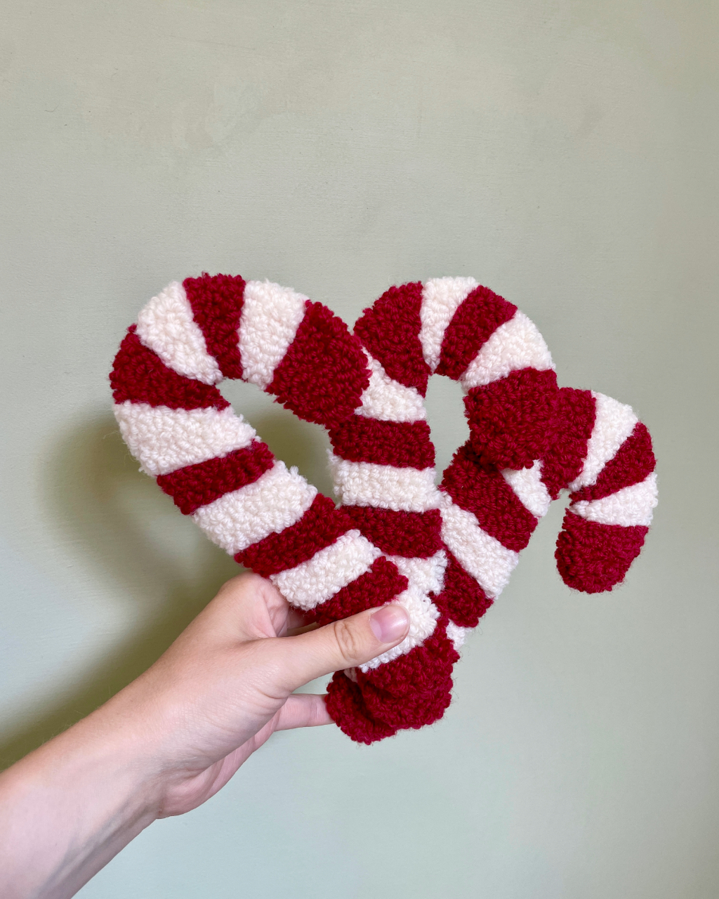 Tuftet julestok - Rød/hvid - Billede 2