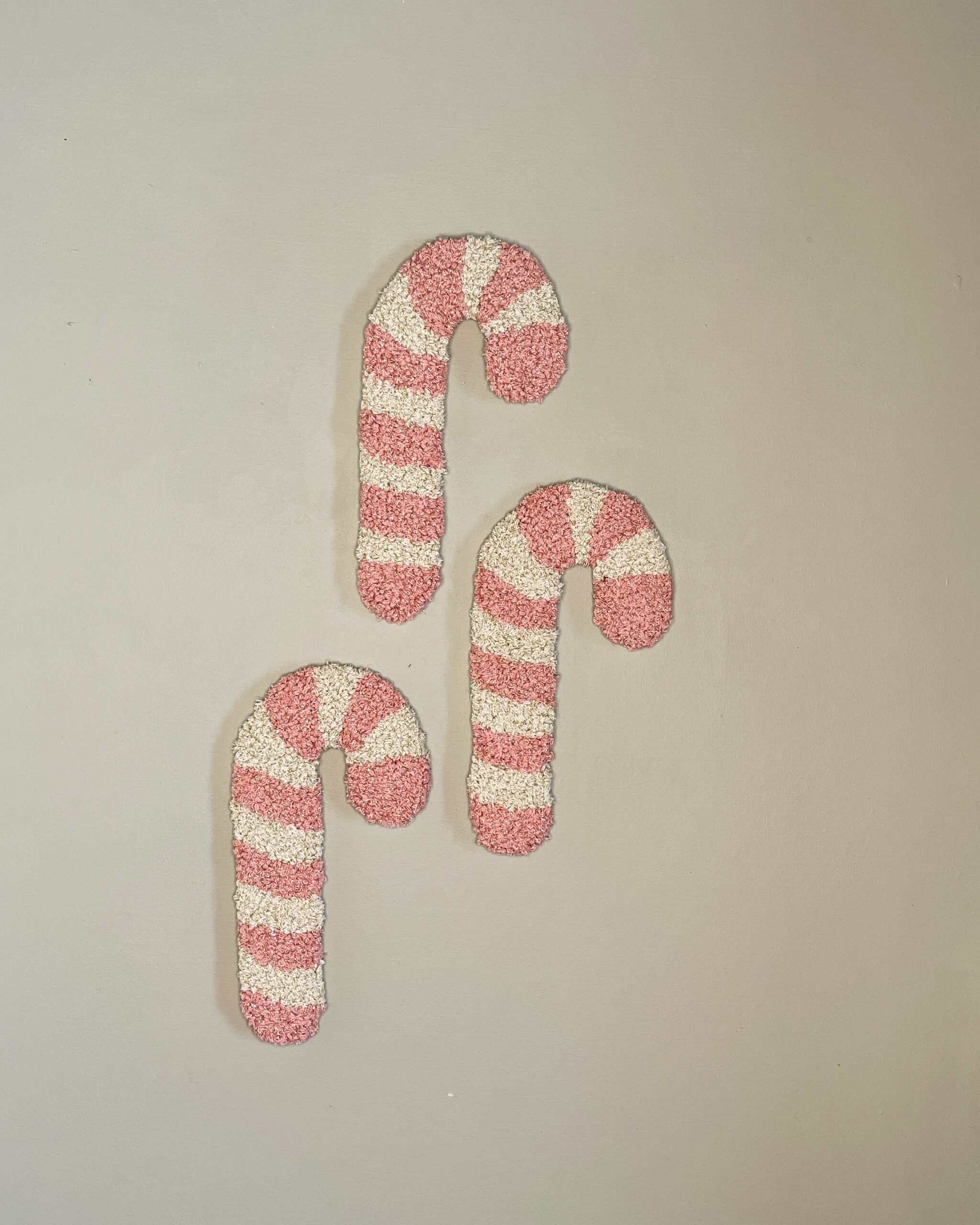 Tuftet julestok - Lyserød glimmer - Billede 2