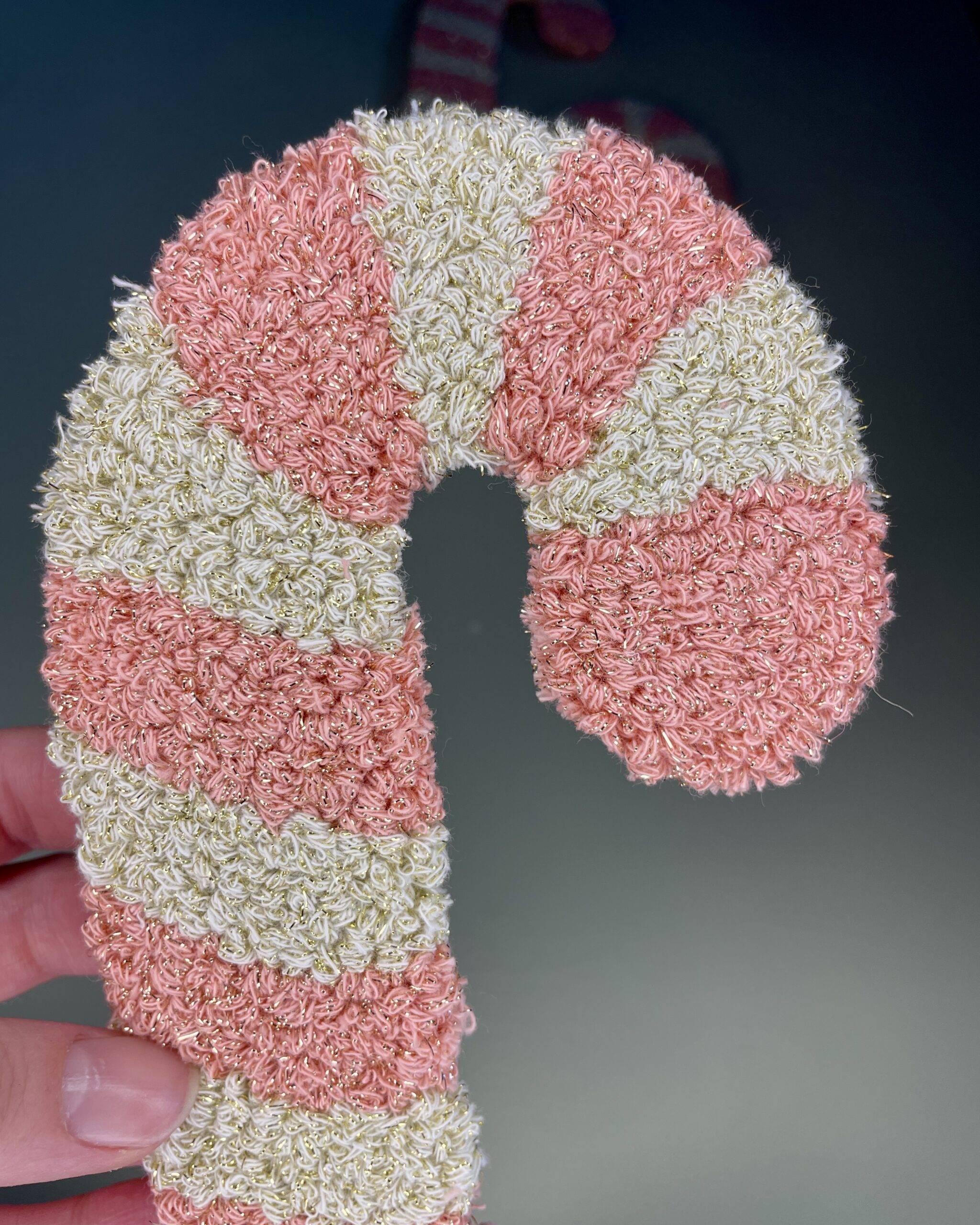 Tuftet julestok - Lyserød glimmer - Billede 4