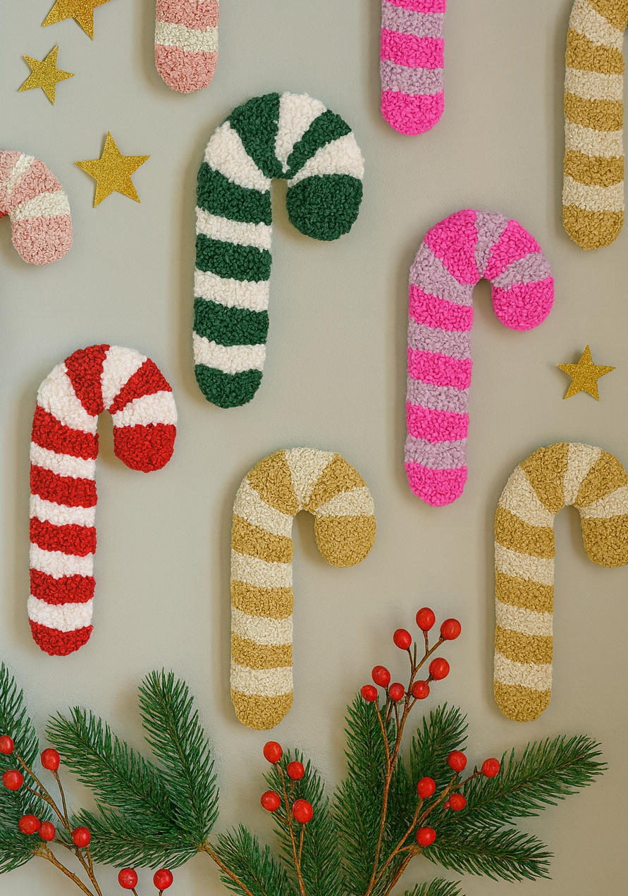 Tuftet julestok - Lyserød glimmer - Billede 3