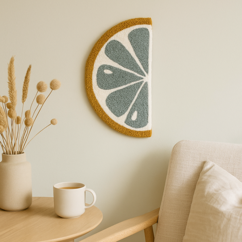 Tuftet citronskive - støvede grønne og gyldne nuancer